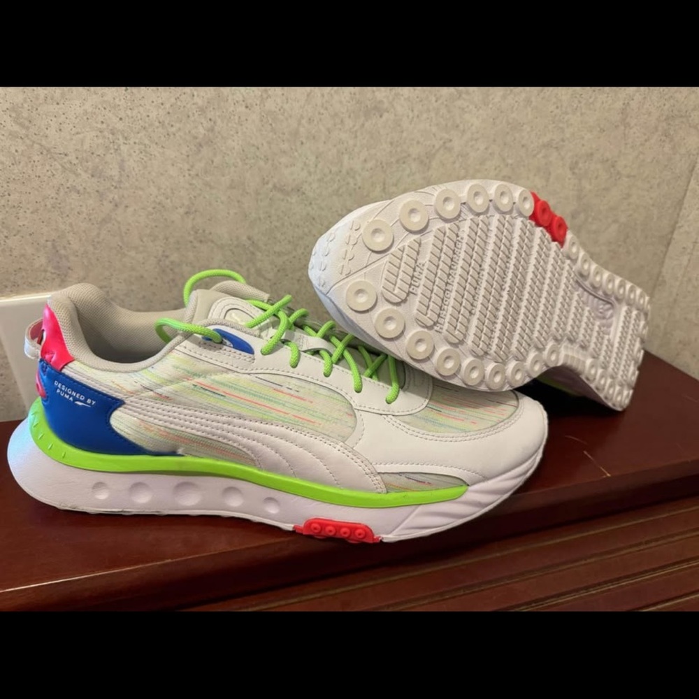 White and Green Sneakers